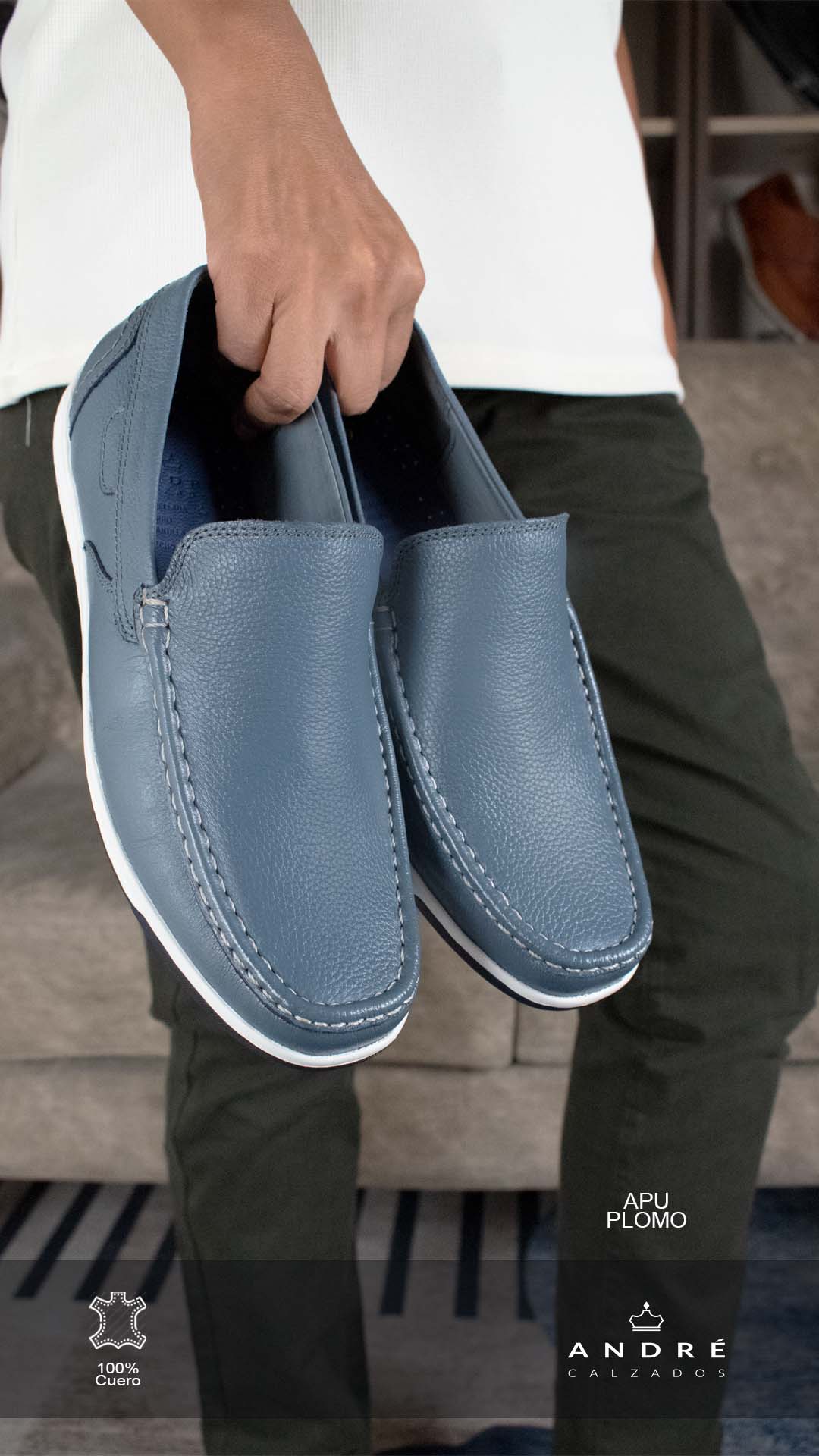 Mocasin Apu - Cuero plomo