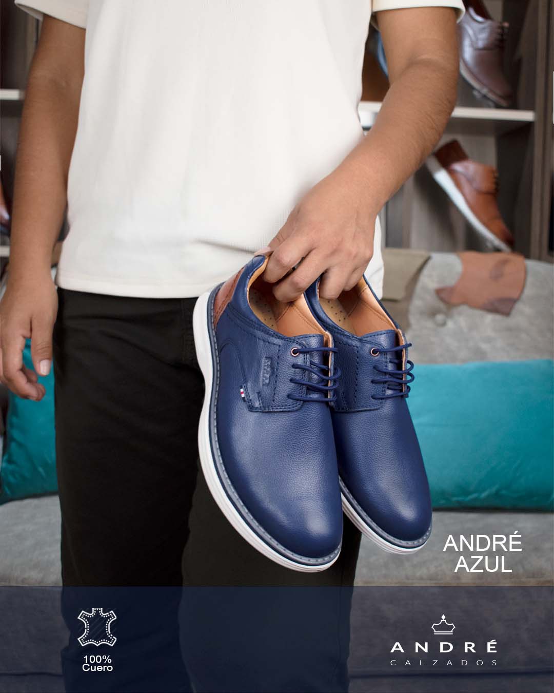 Zapato Andre - Cuero Azul