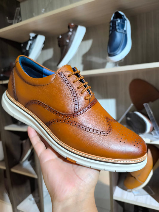 Zapato Oxford - Cuero Caramelo