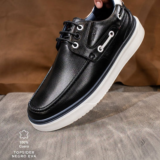 Zapato Top sider - Cuero negro