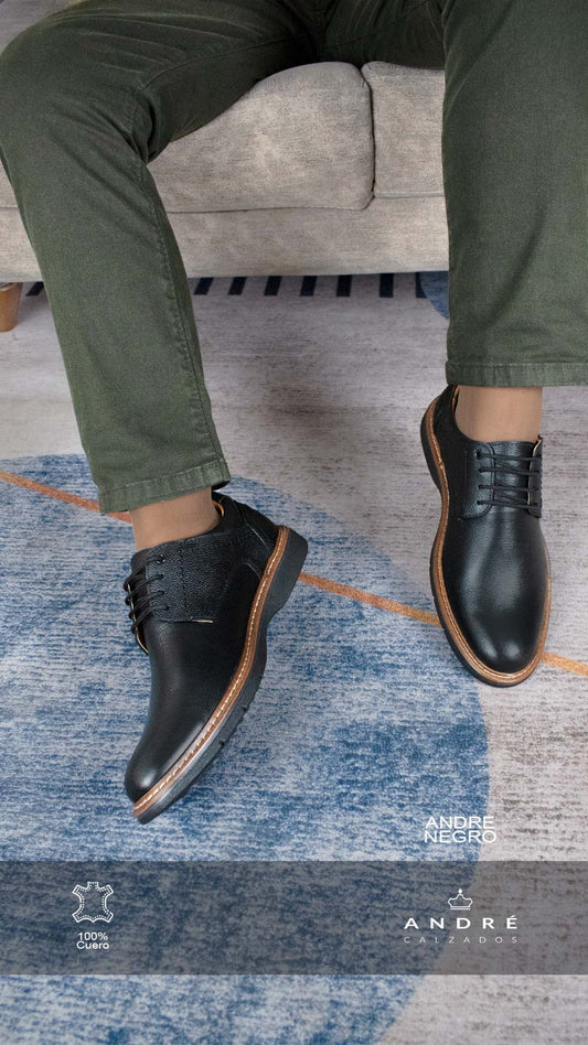 Zapato de cuero André Negro