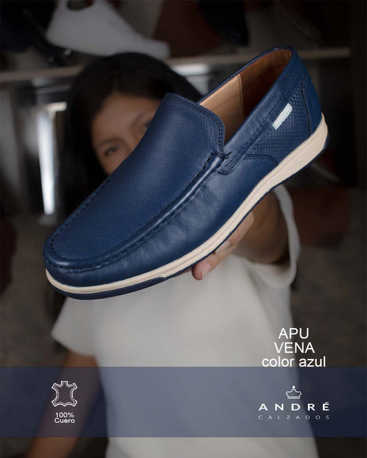 Mocasines Apu - Cuero azul