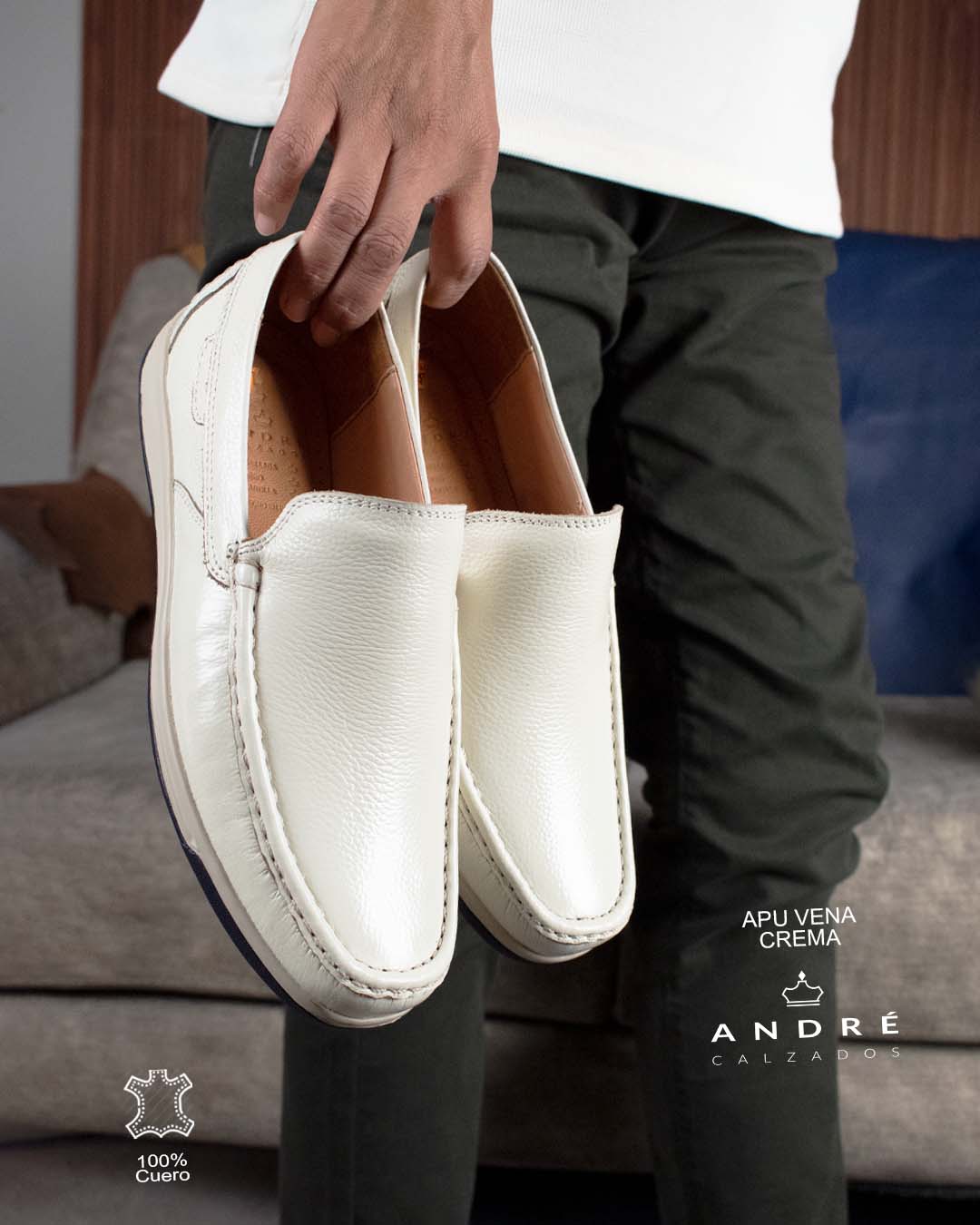 Mocasin Apu - Cuero crema