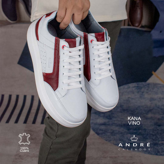 Zapatilla de cuero Kana rojo