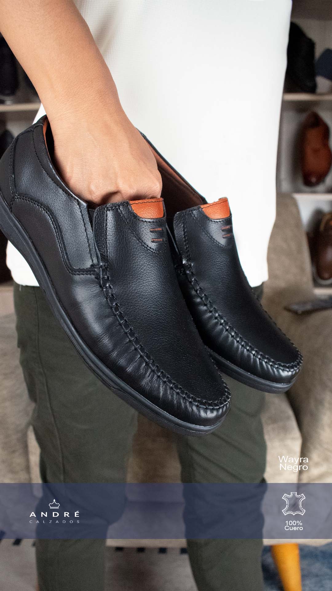 Mocasin Wayra - Cuero negro