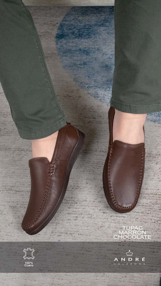 Mocasin Tupac - Cuero marrón