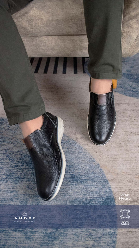 Zapato Wari - Cuero negro
