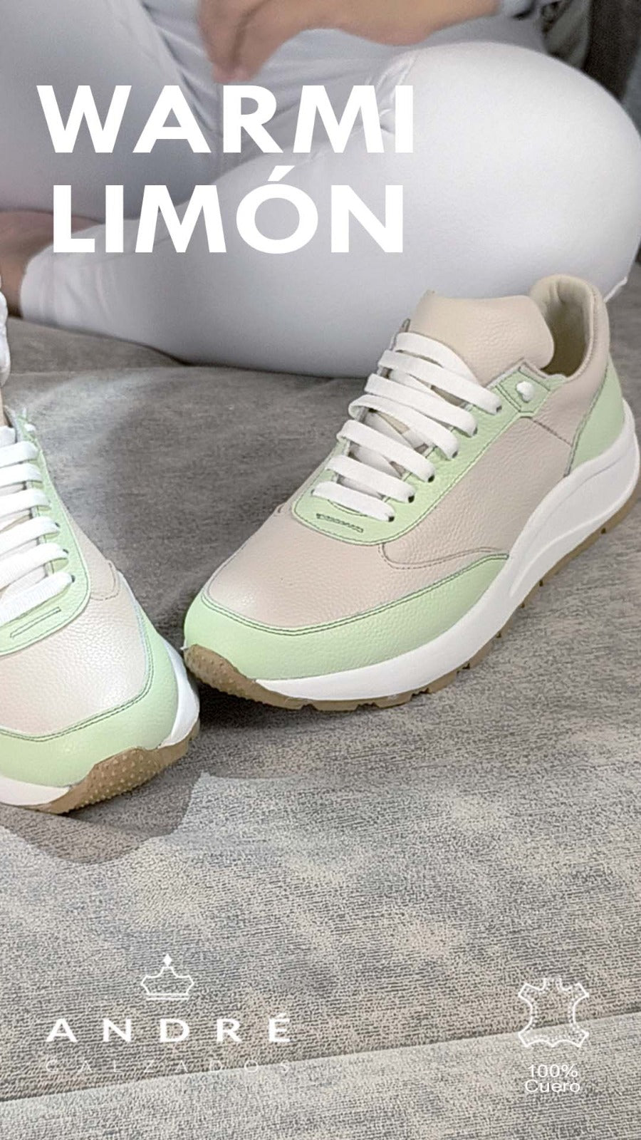 Zapatilla Warmi Limón - Cuero beige