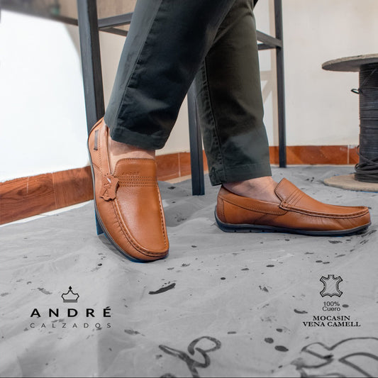 Mocasin Vena - Cuero Camel