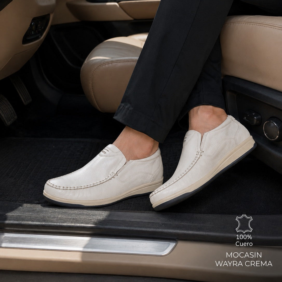 Mocasin Wayra - Cuero Crema
