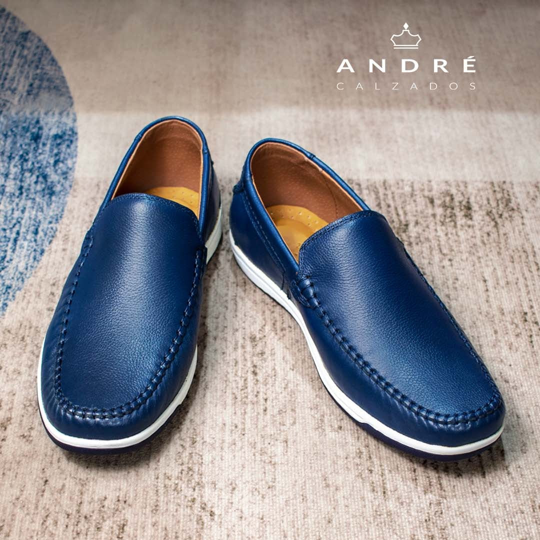 Mocasin Tupac - Cuero azul