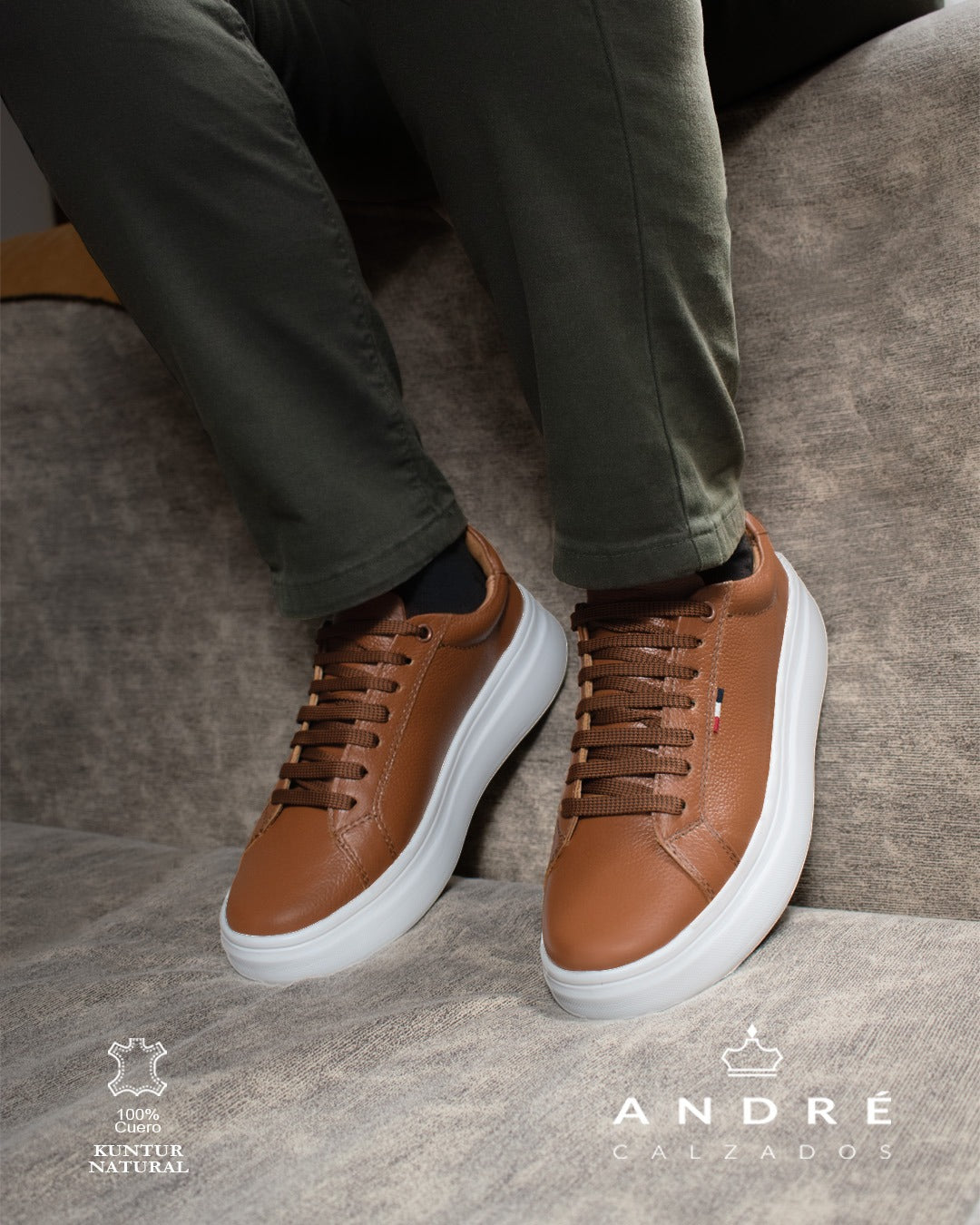 Zapatilla de cuero Kuntur Natural