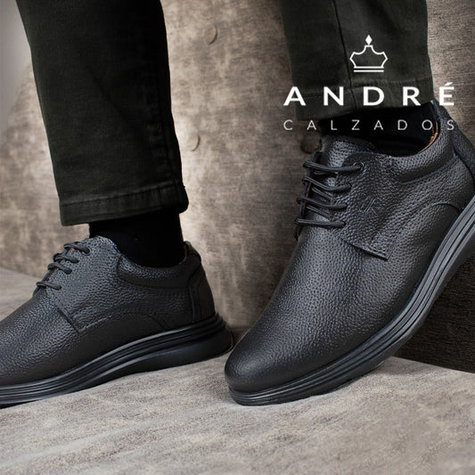 Zapato André Ultraliviano - Cuero negro P/negra
