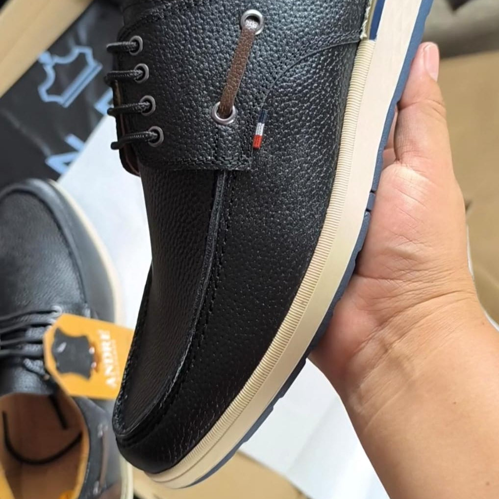 Zapato Top sider - Cuero negro