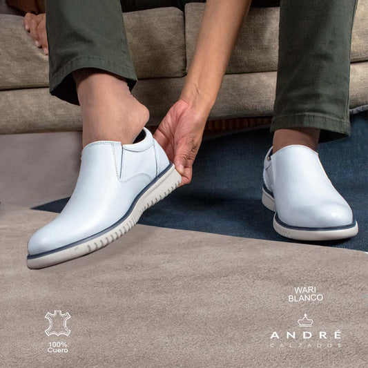 Mocasin Wari - Cuero Blanco