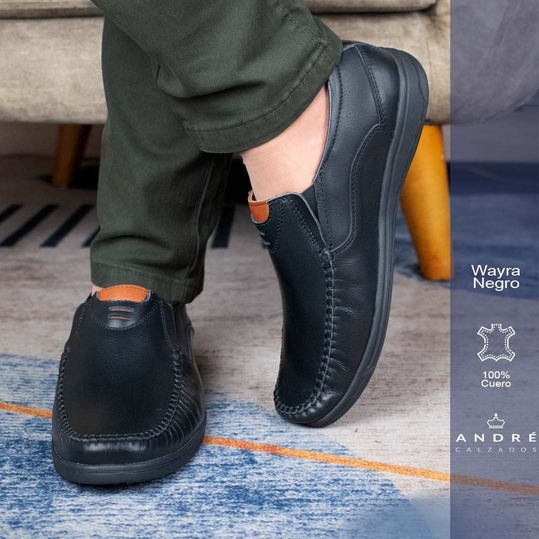 Mocasin Wayra - Cuero negro