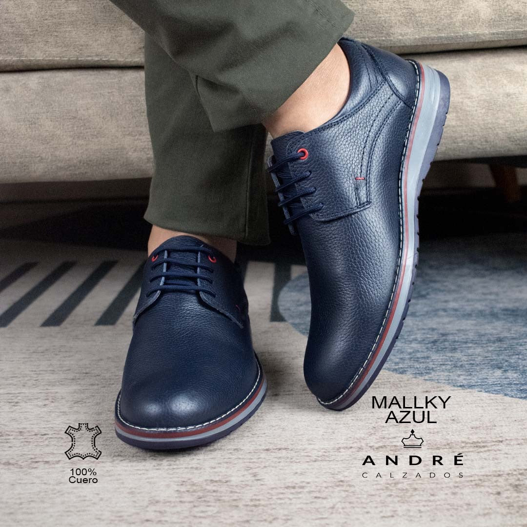 Zapato Mallki - Cuero azul oscuro