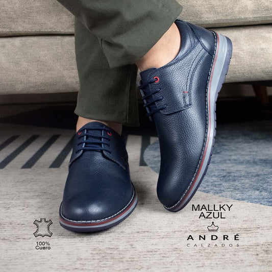 Zapato de cuero Mallky azul