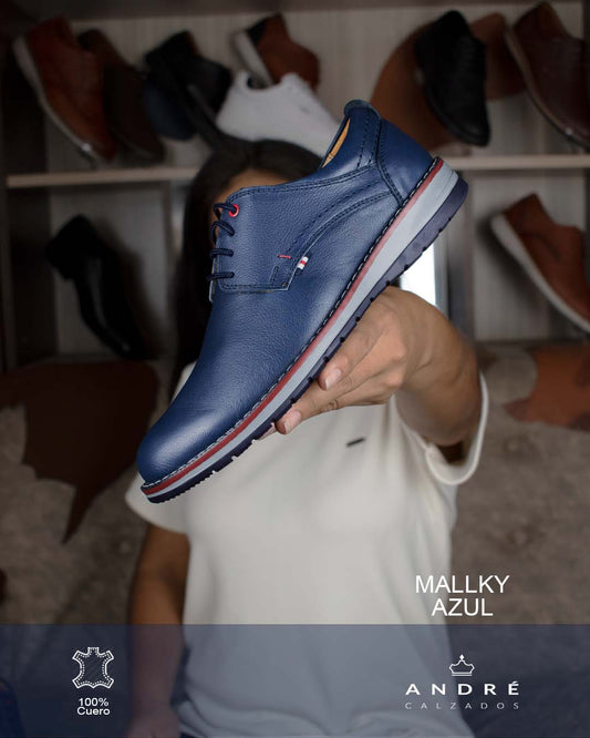Zapato de cuero Mallky azul
