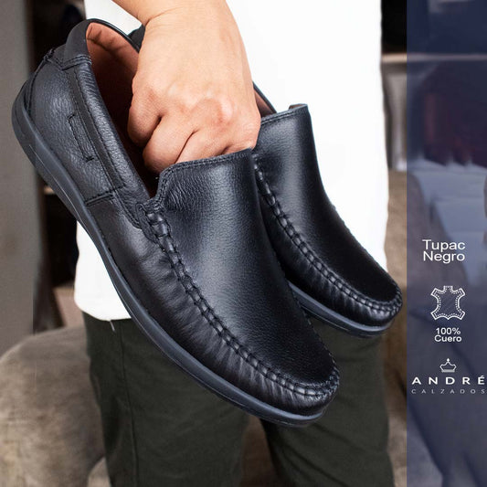 Mocasin de Cuero Tupaq Negro