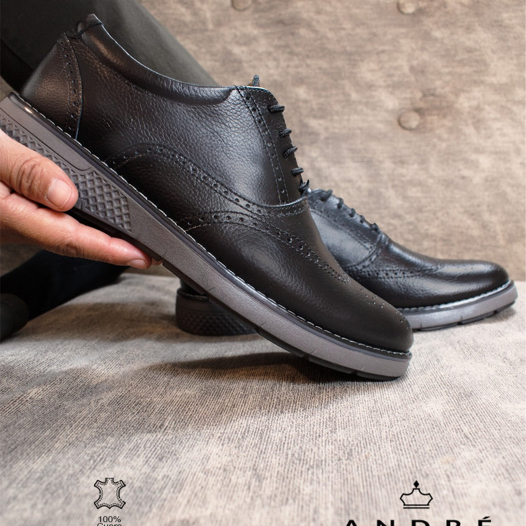 Zapato Oxford - Cuero Negro P/Plomo