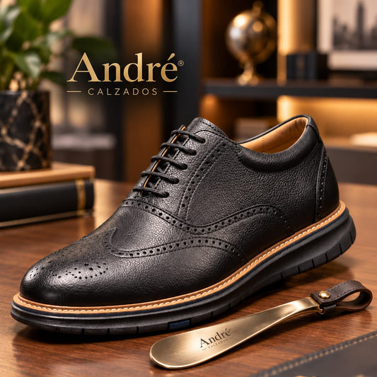 Zapato Oxford - Cuero Negro B/Marron