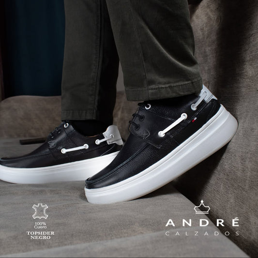 Zapato Top sider - Cuero negro