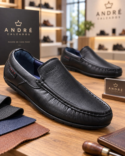 Mocasin Vena - Cuero Negro