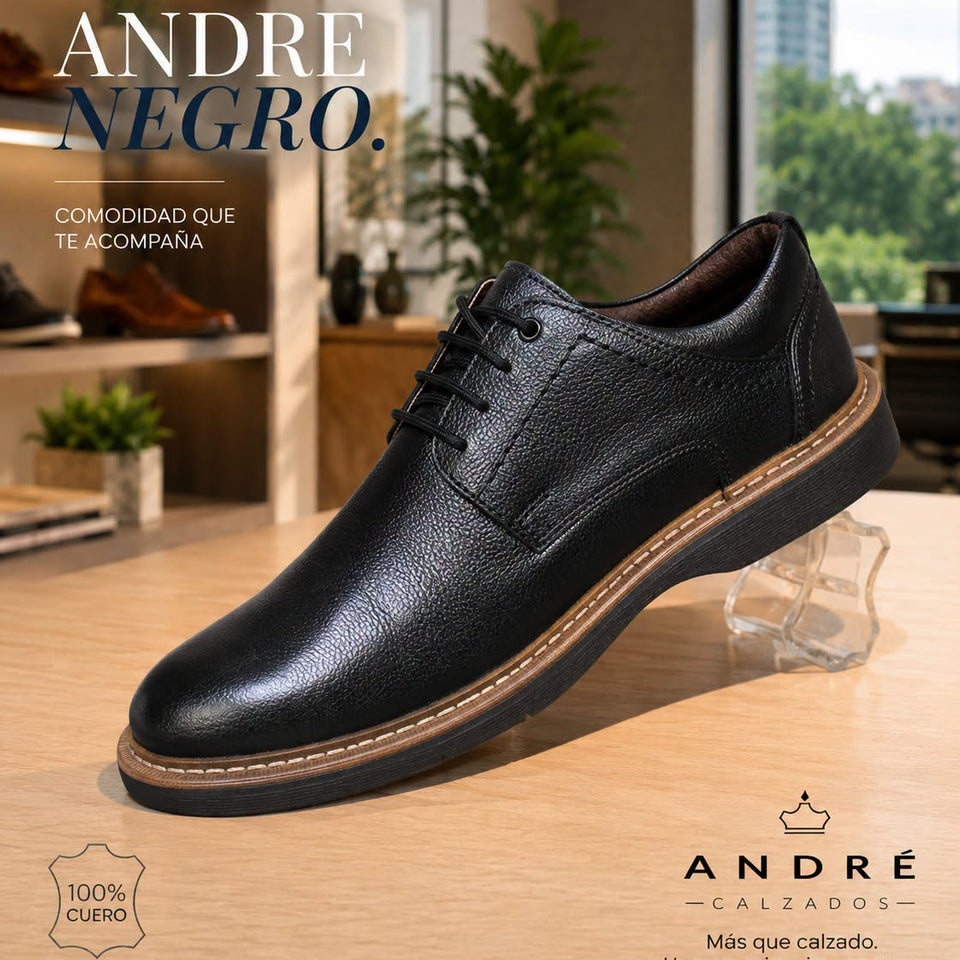 Zapato de cuero André Negro