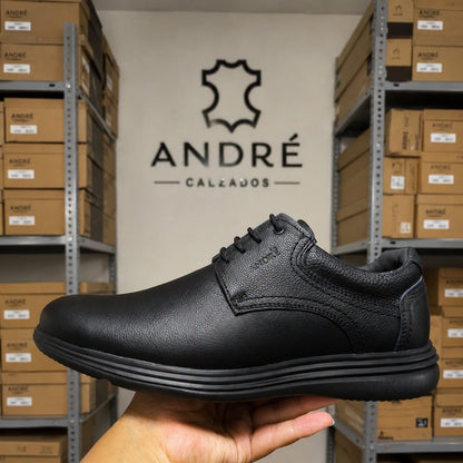 Zapato André Ultraliviano - Cuero negro P/negra