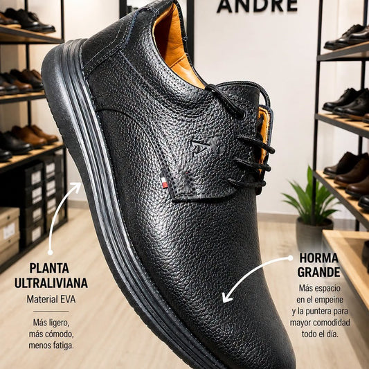 Zapato André Ultraliviano - Cuero negro P/negra