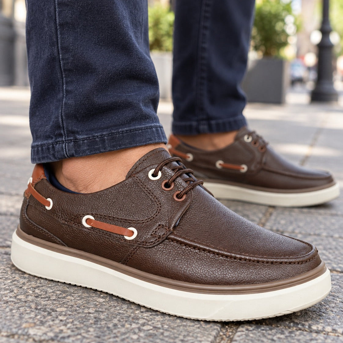 Zapato Top sider - Cuero marrón