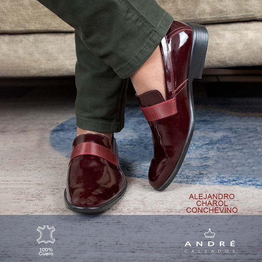 Mocasin de Cuero Charol Conchevino