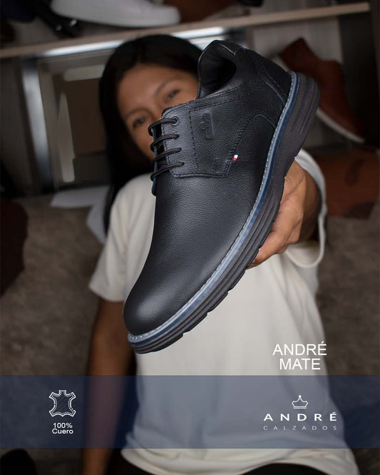Zapato de cuero Andre Negro Mate