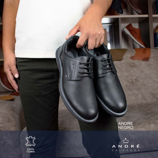 Zapato de cuero Andre Negro Mate