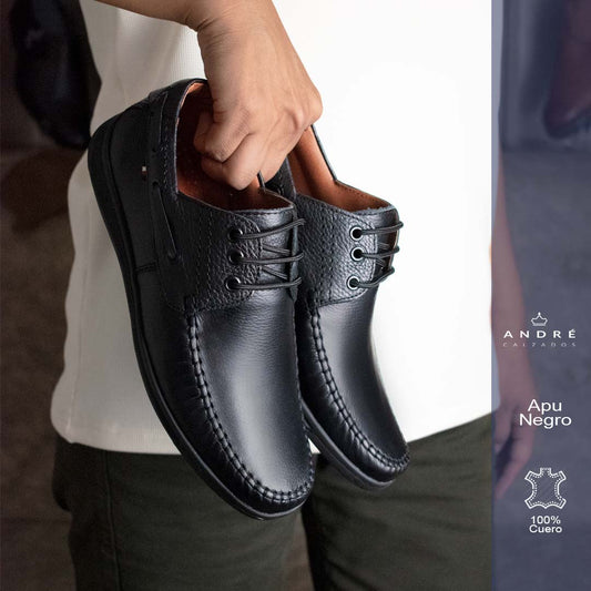 Zapato de cuero Apu negro