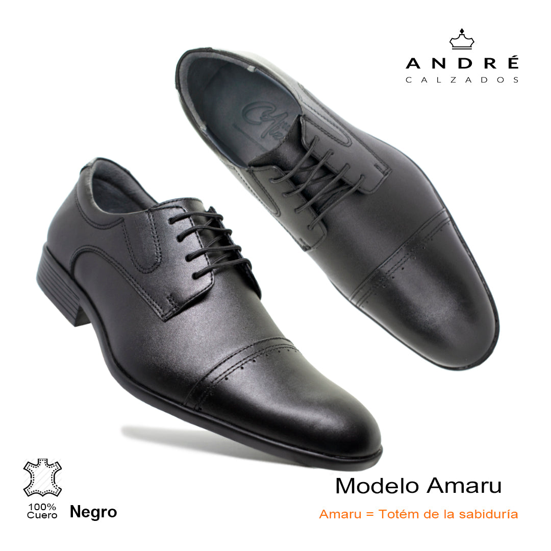 Zapato de cuero guante negro Amaru