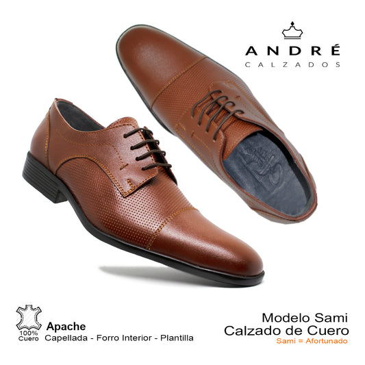 Zapato de cuero guante caramelo Sami