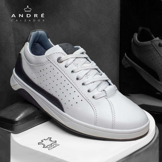 Zapatilla de Cuero Kana Blanco F/Negro