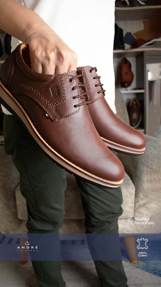 Zapato de cuero mallky chocolate