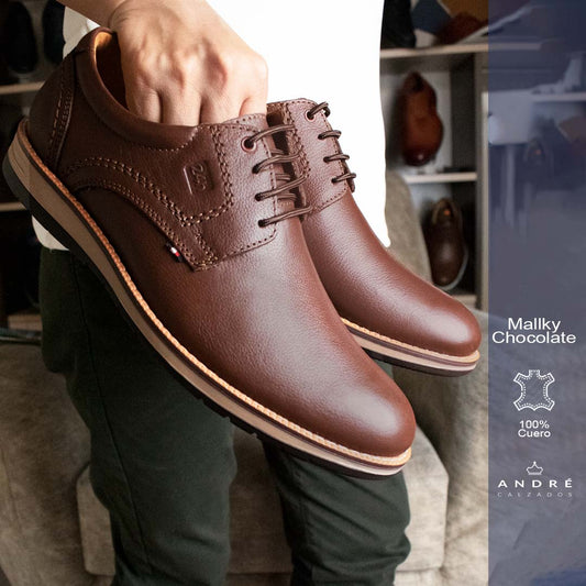 Zapato de cuero mallky chocolate