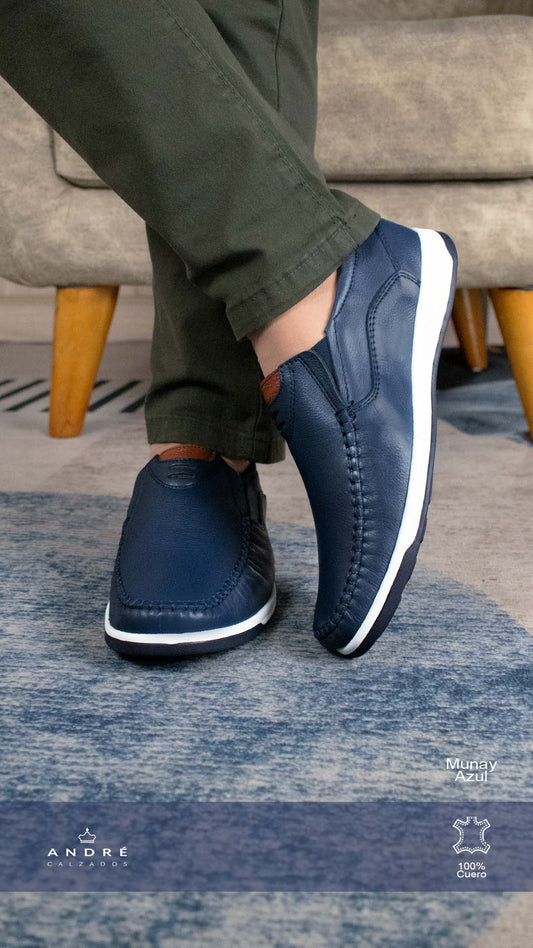 Mocasin Munay - Cuero Azul