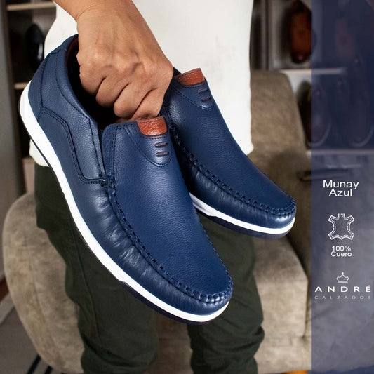 Mocasin Munay - Cuero Azul