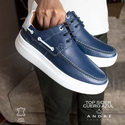 Zapato de cuero Topsider Vans azul