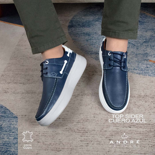 Zapato de cuero Topsider Vans azul