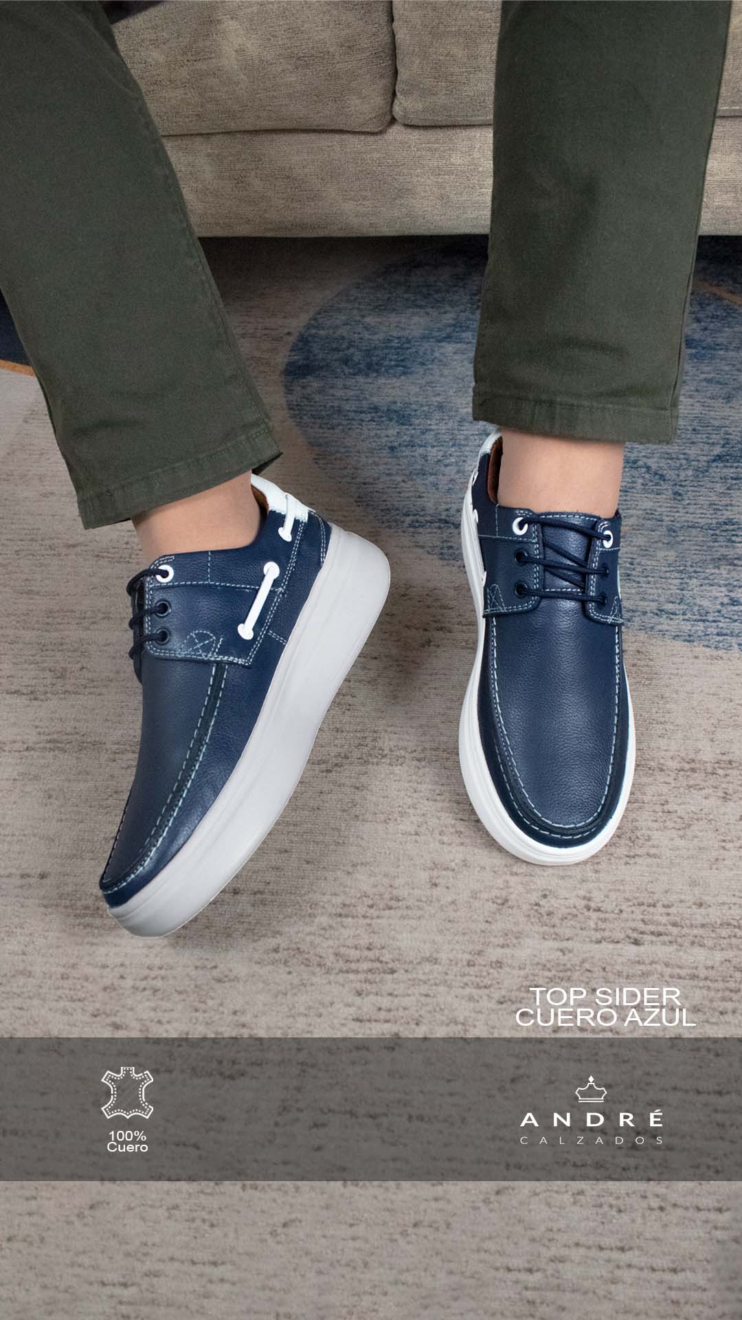 Zapato Top sider - Cuero Azul