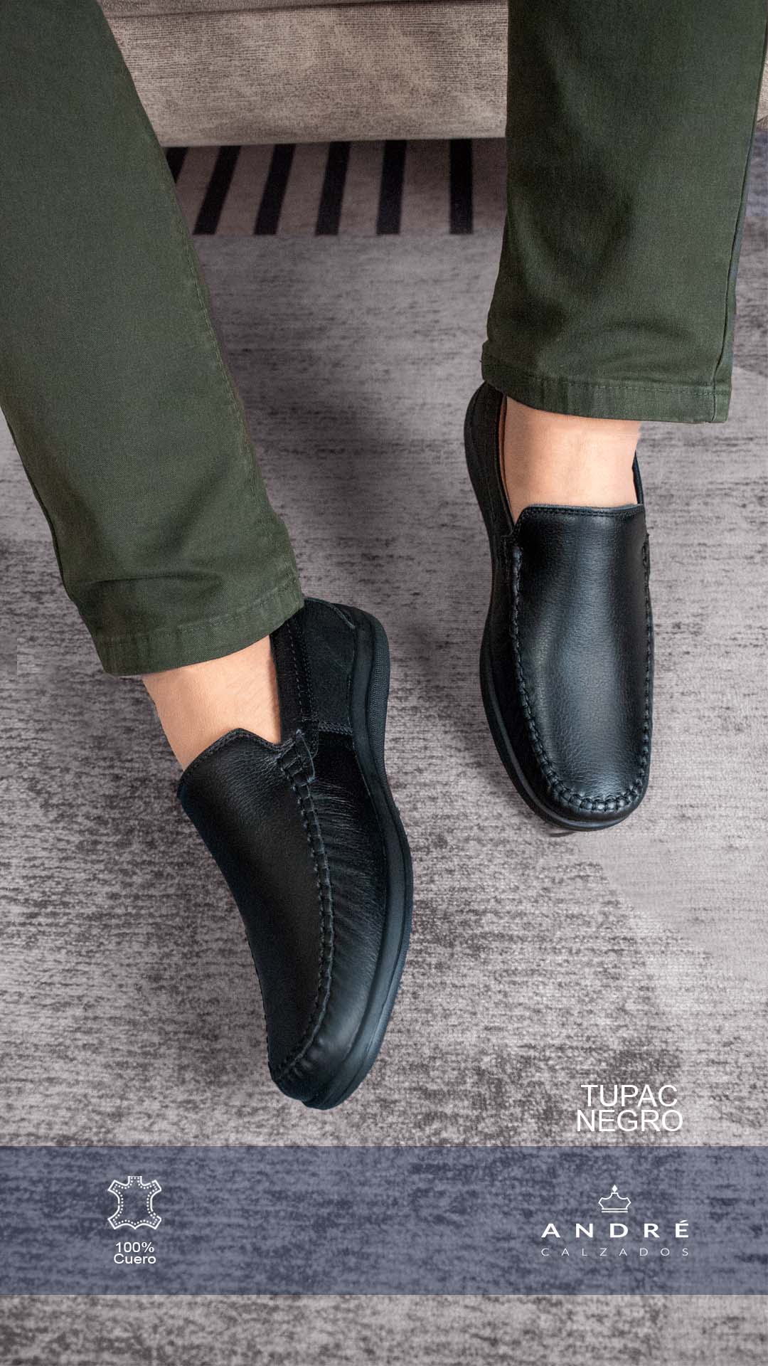 Mocasin de Cuero Tupaq Negro
