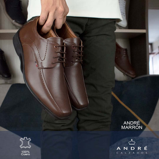 Zapato de vestir cuero guante marrón Andre