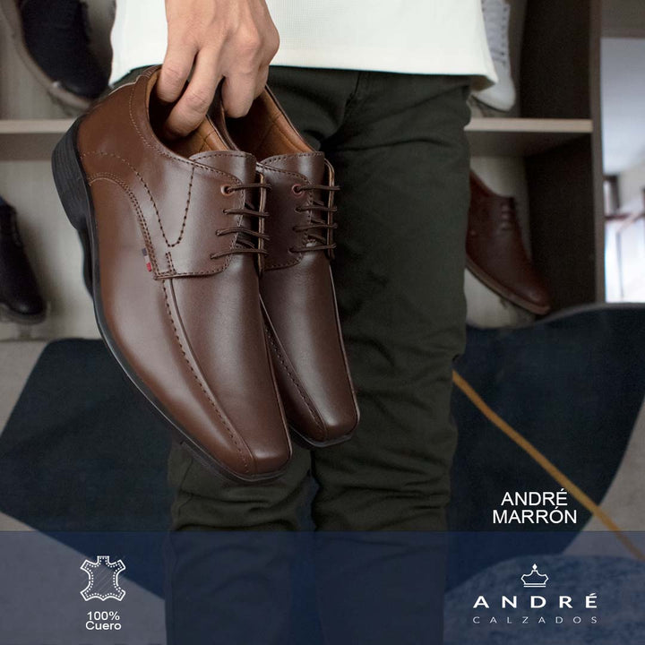 Zapato André - Cuero marrón mate