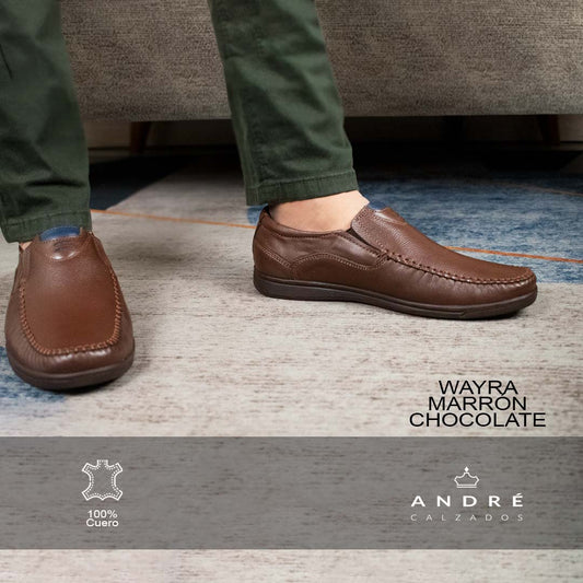 Mocasin de cuero Wayra chocolate